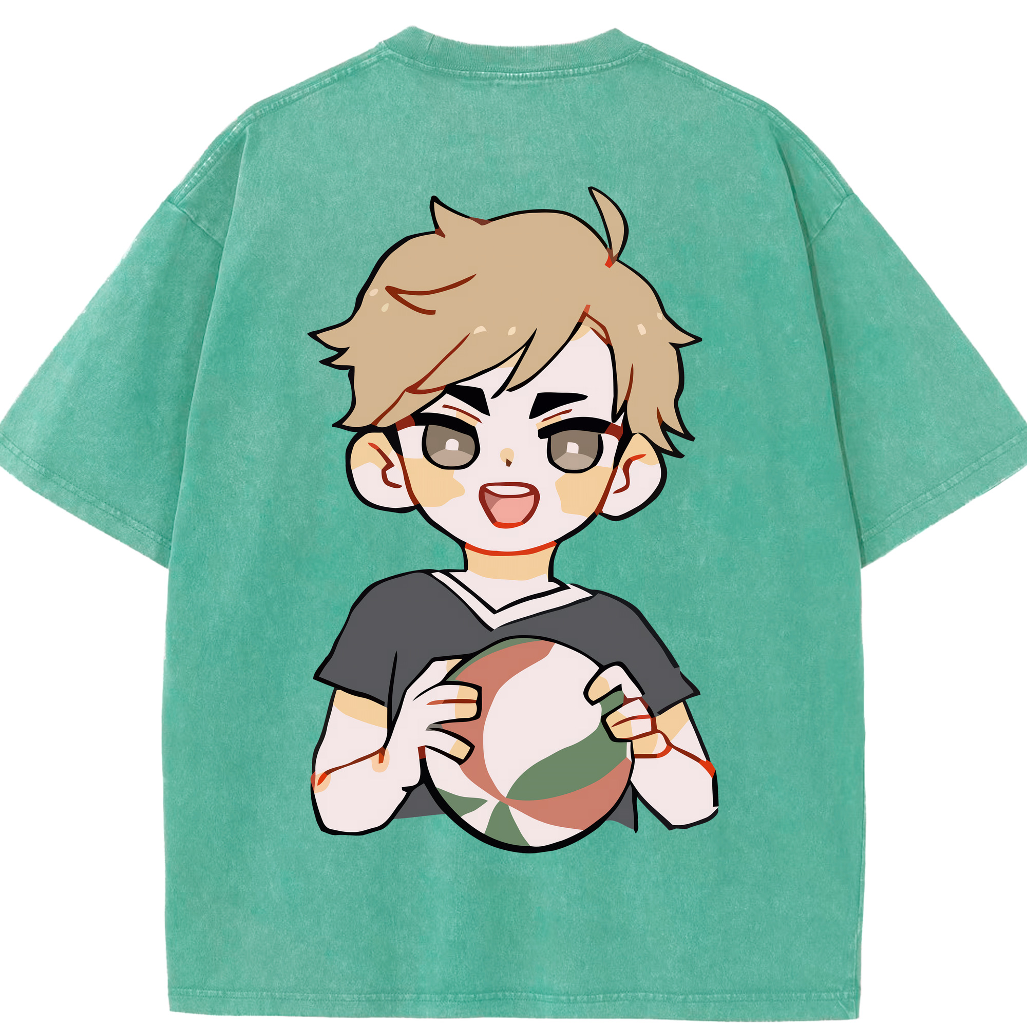 （画像用） ハイキュー!! Haikyu!! 綿100% ヴィンテージ風 半袖Tシャツ（背面プリント）